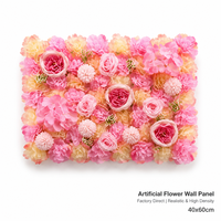 Panel de Flores Artificiales al por Mayor con Combinación de Rosas y Hortensias para Decoración de Paredes en Bodas, Ceremonias, Ventanas, Fiestas y Centros Comerciales