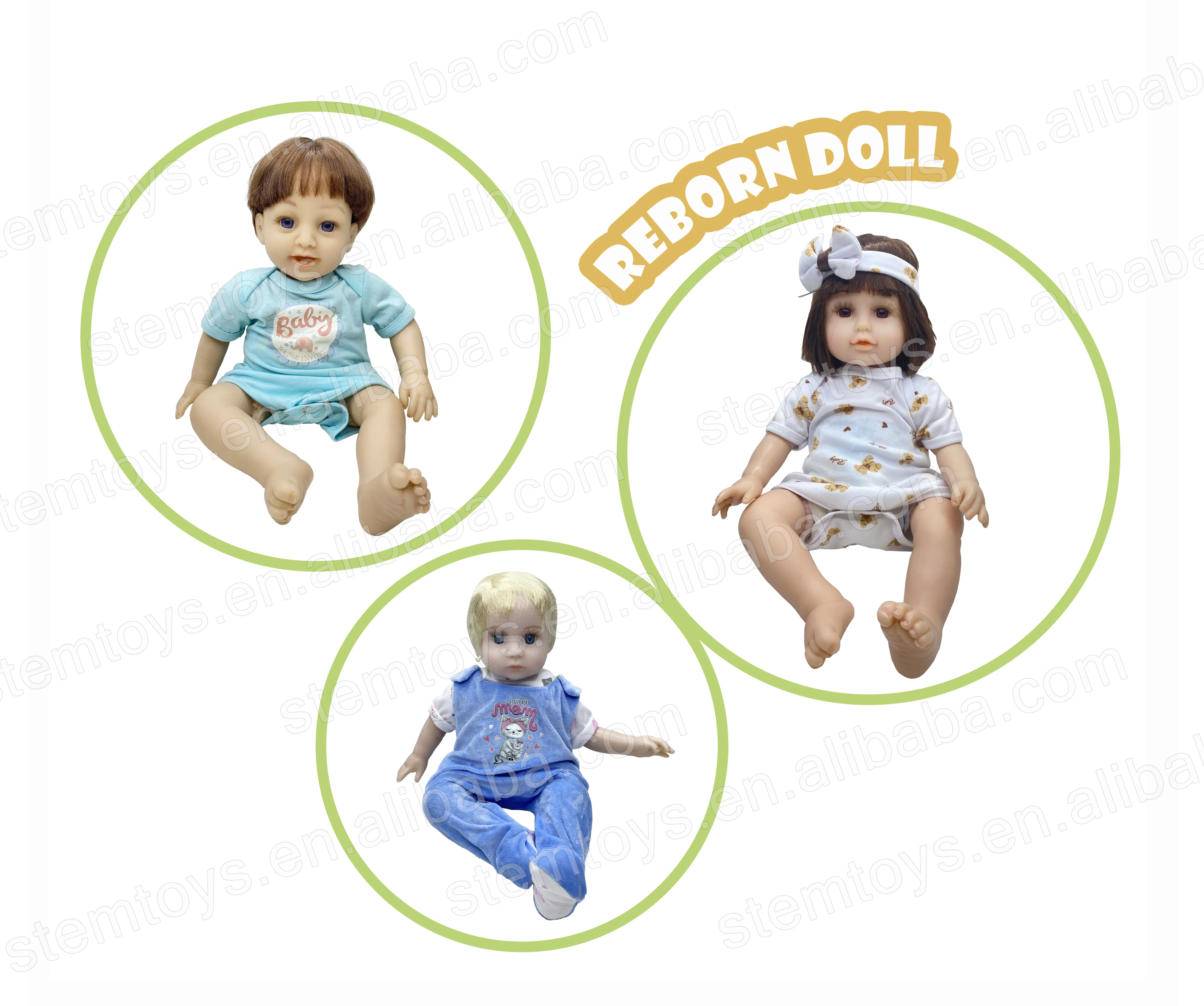 Hot new 41CM real handmade silicone reborn vinyl baby dolls w/IC customizable gift for doll stem toys for school