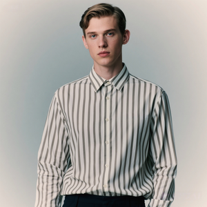 <span class=keywords><strong>Camicia</strong></span> da uomo <span class=keywords><strong>in</strong></span> popeline <span class=keywords><strong>Slim</strong></span> <span class=keywords><strong>Fit</strong></span> a maniche lunghe Casual con bottoni a righe camicie da lavoro <span class=keywords><strong>in</strong></span> <span class=keywords><strong>lino</strong></span> di cotone - Product Image 2