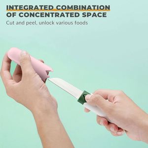 1 Piece Stainless Steel <b>Multifunction</b> Portable Fruit <b>Vegetable</b> Peeler Knife Manual with Container Heat Resistant Kitchen Tool - Product Image 5