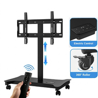 Carrito de TV Eléctrico con Altura Ajustable, Soporte de TV Motorizado, Control Remoto por Aplicación, Carrito de TV Móvil de Acero Laminado en Frío de Alta Resistencia
