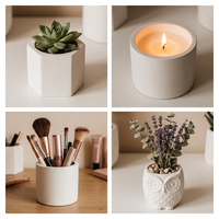 Moule en silicone personnalisé pour pot de fleurs, motif géométrique 3D, pour succulentes, béton, ciment, résine, plâtre, OEM, vente en gros, usine