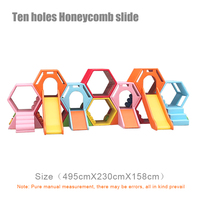 Ensemble combiné d'escalade et de glisse en nid d'abeille arc-en-ciel, jeu de labyrinthe en nid d'abeille, aire de jeux intérieure, ensemble de jeux doux pour enfants d'âge préscolaire