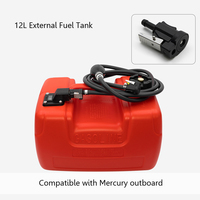 Kit de conduite de carburant pour moteur hors-bord, réservoir de carburant externe épaissi de grande capacité 24L avec tuyau et connecteurs, compatible avec les moteurs hors-bord Mercury