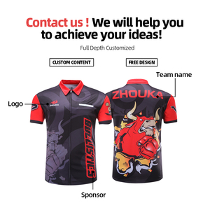 Dart shirt sweat-absorbent quick-drying excellent sublimation print male sportswear design wholesale 2019 - Product Image 6
