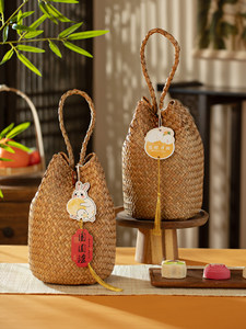 Scatole Regalo e Sacchetti di Carta Personalizzati all'Ingrosso in Stile Vintage con Cesto in Bambù per Mooncake, Confezioni Festive Assortite per Mooncake del Festival di Metà Autunno - Product Image 2