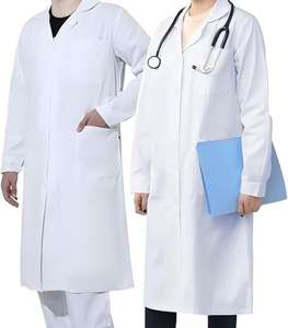 Hospital Scrubs Blanco Manga larga 100% Algodón Protector Cómodo Venta caliente Simple para Hospital Médico - Product Image 5