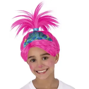 Vente en gros Trolls Band Together Poppy Perruque Lace Front Hair avec HD Lace Frontal Perruques pour enfant