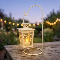 Farol Colgante Antiguo de Hierro Resistente, Portavelas para Decoración del Hogar de Furbish Home Decor