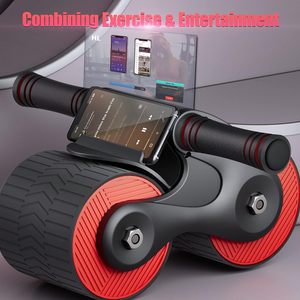 Kit per allenamento con ruote addominali a rimbalzo automatico attrezzatura per l'esercizio per l'allenamento della forza di base fatta di gomma per <span class=keywords><strong>palestra</strong></span> da casa Fitness - Product Image 6