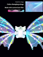 Usine pas cher simulé papillon balançoire mobile allumer papillon ailes filles habiller électrique Led fée papillon ailes cadeau