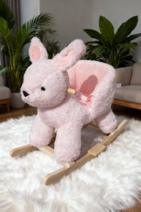 Chaise à <span class=keywords><strong>bascule</strong></span> en <span class=keywords><strong>peluche</strong></span> lapin rose pour tout-petits-Rocker en <span class=keywords><strong>peluche</strong></span> douce pour enfants de 1 à 3 ans, cadeau bébé sûr et mignon - Product Image 4