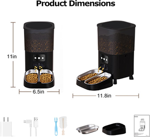 Distributeur automatique de nourriture pour chats et chiens 4,5 L, tout-en-un, 2 gamelles, télécommande via application - Product Image 5