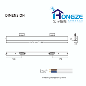 홍제 창문 공장 스마트 전동 알루미늄 합금 자동 채광창 개폐기 (듀얼 체인 메커니즘, 사무실용) - Product Image 2