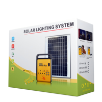 Système d'éclairage solaire portable, mini kit solaire avec ampoules LED FM Bluetooth, charge USB pour une utilisation hors réseau à domicile