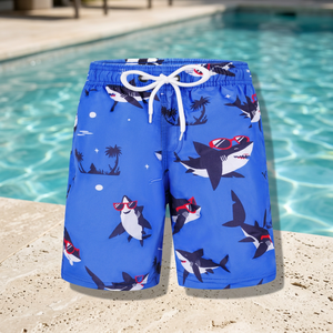 Shorts de plage sexy pour hommes de haute qualité, personnalisés, 100 % polyester, séchage rapide, imprimé animalier par transfert thermique, taille mi-haute avec cordon de serrage - Product Image 3