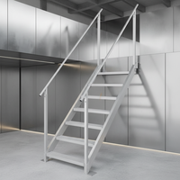 Échelle de bordage réglable contemporaine en aluminium à double accoudoir pour escalier, balcon, piscine, quai, bord de mer, 4/6 marches, pédale de 24 cm