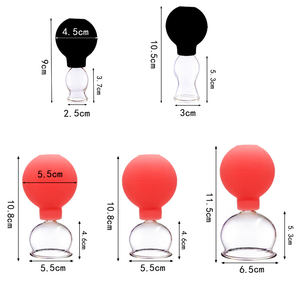 Ensemble de ventouses en verre de silicone, 5 tailles. <span class=keywords><strong>Kit</strong></span> de thérapie à domicile professionnel pour la réduction de la <span class=keywords><strong>cellulite</strong></span> par massage du visage et du corps par aspiration sous vide CE - Product Image 2