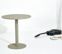 Table basse d'extérieur en fer, design moderne et minimaliste, noire, sur pied unique, pour jardin, balcon, café, terrasse, salle à manger, meubles d'extérieur