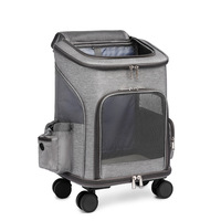 Sac de transport pour animaux de compagnie de haute qualité, grand format, imperméable, avec roulettes amovibles, valise de voyage pour chat, sacs à roulettes