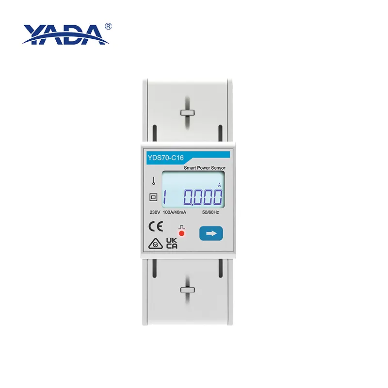 Yada YDS70-C16 Duy Nhất Giai Đoạn Ce Ukca Rcm Giấy Chứng Nhận Kỹ Thuật Số Năng Lượng Meter Năng Lượng Mặt Trời PV Biến Tần RS485 Modbus LCD DIN Đường Sắt Gắn