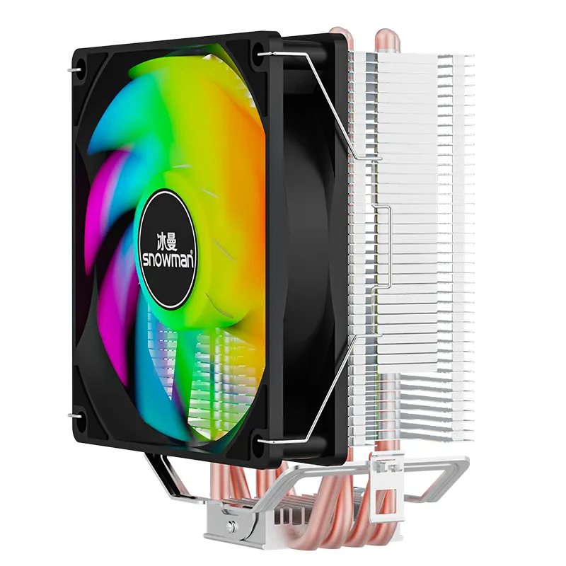 SNOWMAN vendas quentes 120mm cooler pc bom preço 3pin RGB cpu fã cooler adequado para inter e AMD cpu cooler 4 tubos de calor