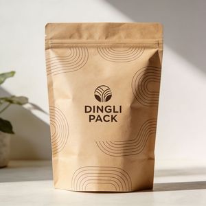 Digital Printing Recycled Kraft Stand up Pouch <b>Bags</b> with Window and no Foil Heat Sealable Zip Lock Food <b>Bag</b> - Product Image 6