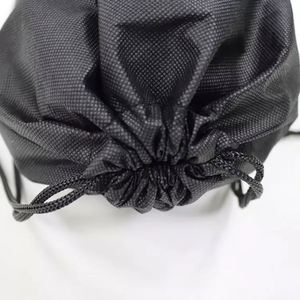 Promotional Black Non Woven <b>Drawstring</b> <b>Bag</b> for Sport Backpack <b>Bag</b> with Logo Eco-Friendly PP Rope <b>Large</b> Pouch Carry Gift Fold <b>Bag</b> - Product Image 6