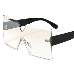 DOISYER 2021 Lunettes de soleil carrées surdimensionnées personnalisées pour femmes, style PC tendance, grandes montures sans bordure, jaunes, violettes, bleues, grises - Product Image 4
