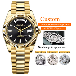 OEM Số Lượng Lớn Tùy Biến Logo Nhật Bản Nh36 Miyota 8282 Đồng Hồ Cơ Khí Thép Không Gỉ Tuần & Ngày Thời Trang Tự Động Phong Trào - Product Image 1