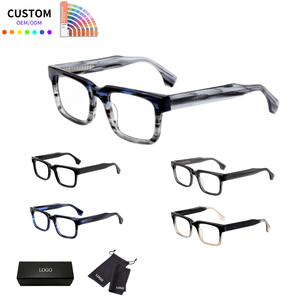 Gafas Ópticas al por Mayor: Montura Cuadrada Retro de Acetato con Protección Anti-luz Azul, Bisagra de Alta Calidad, Cable Central y Logotipo Personalizado para Hombre y Mujer - Product Image 1