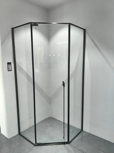 Mampara de Ducha Esquinera Moderna que Ahorra Espacio con Puerta Corredera de Vidrio Templado de 8 mm de Grosor <span class=keywords><strong>para</strong></span> Baños Pequeños - Product Image 3