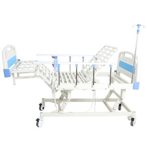 <span class=keywords><strong>Lit</strong></span> d'hôpital <span class=keywords><strong>électrique</strong></span> à trois fonctions, <span class=keywords><strong>lit</strong></span> de patient à 3 manivelles, <span class=keywords><strong>lit</strong></span> médical réglable manuellement avec barre latérale en aluminium - Product Image 3