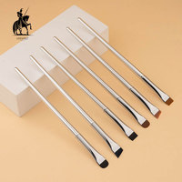 Brosse à Sourcils de Luxe et Eyeliner Marque Privée avec Pochette, Pinceau Professionnel pour Teinture de Sourcils, Pinceau Angulaire pour Sourcils