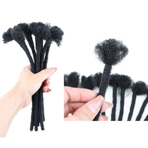 <span class=keywords><strong>Extensiones</strong></span> de Cabello Remy Indio de 18 Pulgadas para Crochet, 100% Cabello Humano Natural, Rasta Dreads para Hombres - Product Image 1