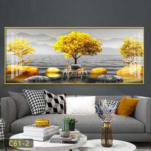 2023 mới hiện đại tối giản phòng ngủ đầu giường tường trang trí phong cảnh Bắc Âu pha lê sứ bức tranh tường ngang - Product Image 2