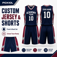 Uniforme de Baloncesto Escolar del Reino Unido, Jersey y Pantalones Cortos Personalizados con Nombre y Número, Tallas Mixtas para Universidades, Clubes, Academias y Pedidos de Equipos