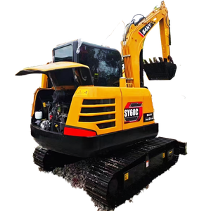 Mini-excavatrice sur chenilles Sany SY60C d'occasion 2023, poids 6 tonnes, pompe d'origine, bon état, moteur certifié CE, avec vidéo de démonstration - Product Image 1