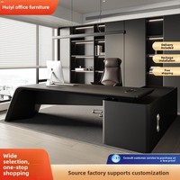 Bureau de direction moderne haut de gamme de luxe avec casiers en bois pour usage professionnel