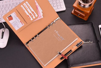Agenda professionnel en cuir A5 à feuilles mobiles avec reliure à anneaux