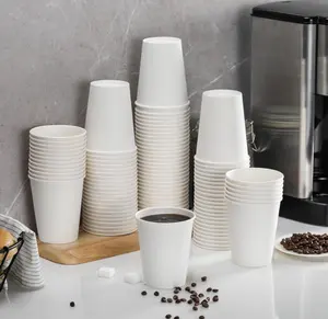 Gıda PLA ambalaj kaplı tek kullanımlık tek duvarlı kağıt bardak kahve çay su süt içecekler için kağıt bardak kapaklı