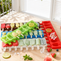 Moule à Glace en Silicone 8 Cavités, Qualité Alimentaire, Sans BPA, Durable, pour Sucettes Glacées Maison, Bricolage Enfant