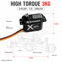 Servomoteur RC Crawler XQ-S1009D 7.7g 3kg Mini Servomoteur Numérique Sans Noyau à Engrenages Métalliques Étanche 7.4V pour Micro Voiture SCX24 Vente en Gros OEM