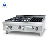 Grill électrique professionnel polyvalent pour comptoir, plaque moitié côtelée et moitié plate, double zone, machine à griller Teppanyaki Pro