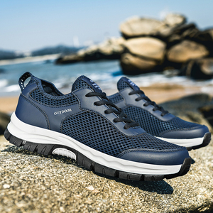 Zapatillas Deportivas de Hombre, Talla Grande, Suela MD, Parte Superior de Malla Transpirable, Diseño con Cordones para Correr, Caminar en Primavera/Verano - Product Image 3