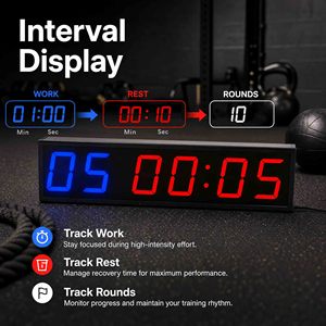 Reloj Digital Personalizado CHEETIE para Gimnasio y Crossfit, Temporizador LED para Entrenamiento con Cronómetro <span class=keywords><strong>Tabata</strong></span> Multifuncional - Product Image 5