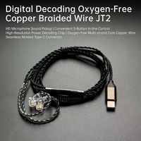 CCA JT2 câble TYPE C noir écouteur détachable fil de musique intra-auriculaire Android 2 broches 0.75 0.78 DAC