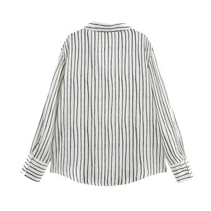 PB&amp;ZA Women 2025 Spring New Fashion <strong>Silky</strong> Texture Blouses Vintage Long Sleeve Female Blusas Chic <strong>Tops</strong> - Product Image 3