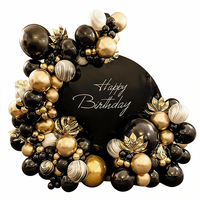 Kit d'arche de ballons en latex noir et or, 102 pièces, pour décorations d'anniversaire, de la Saint-Valentin, de remise de diplôme, du Nouvel An et organisation de fêtes