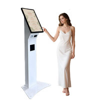 Kiosque de paiement rapide sur pied avec imprimante thermique NFC et scanner QR de 15, 21, 24, 27 pouces pour les magasins alimentaires